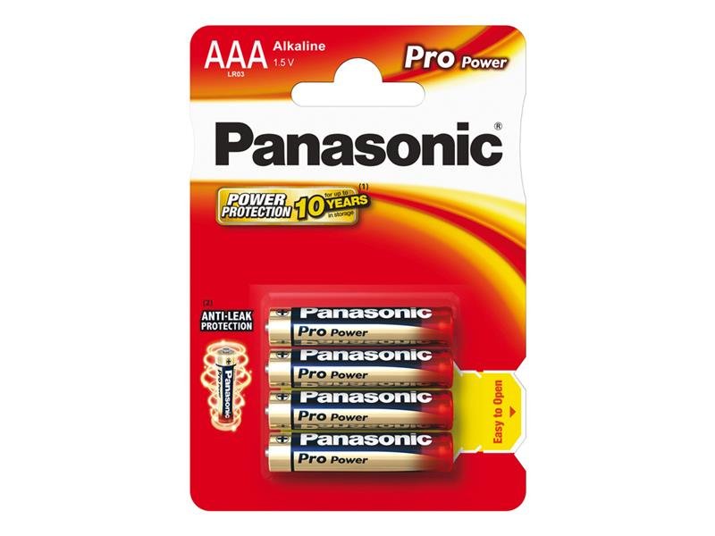 Baterie AAA (R03) alkalická PANASONIC Pro Power 4ks / blistr