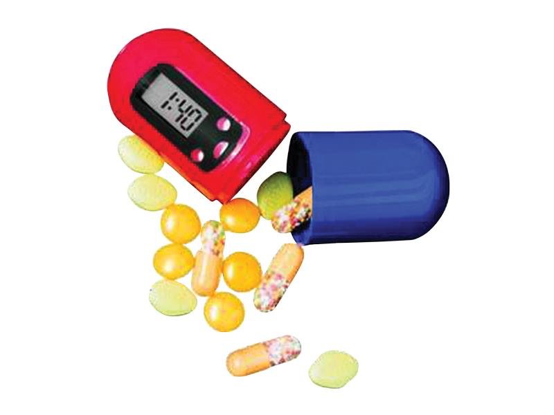 Zásobník na léky PB01 s časovačem a alarmem HUTERMANN