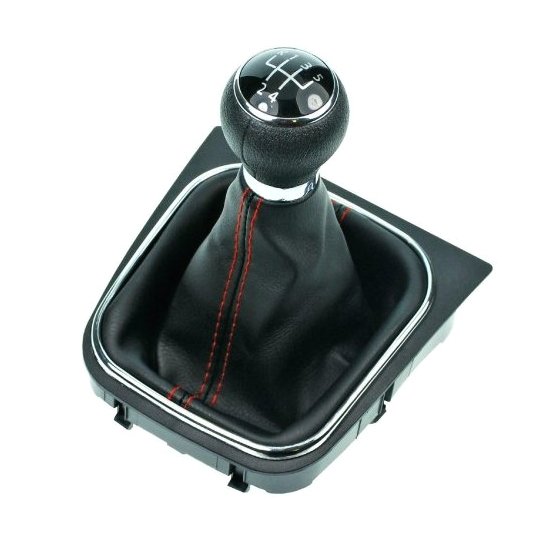 PROTEC Řadící páka s manžetou VW Golf V Plus 2005 - 2008 5-stupňová převodovka červené prošití