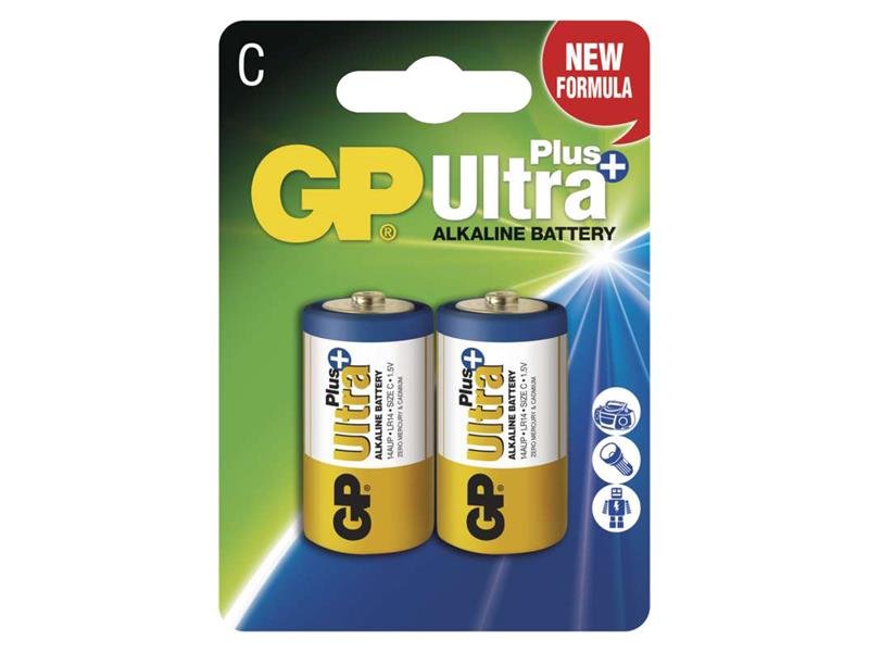 Baterie C (R14) alkalická GP Ultra Plus Alkaline 2ks