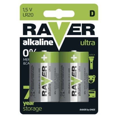 Alkalická baterie RAVER D (LR20)