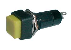 TIPA Přepínač tlačítko čtv. OFF-(ON) 250V/1A žluté