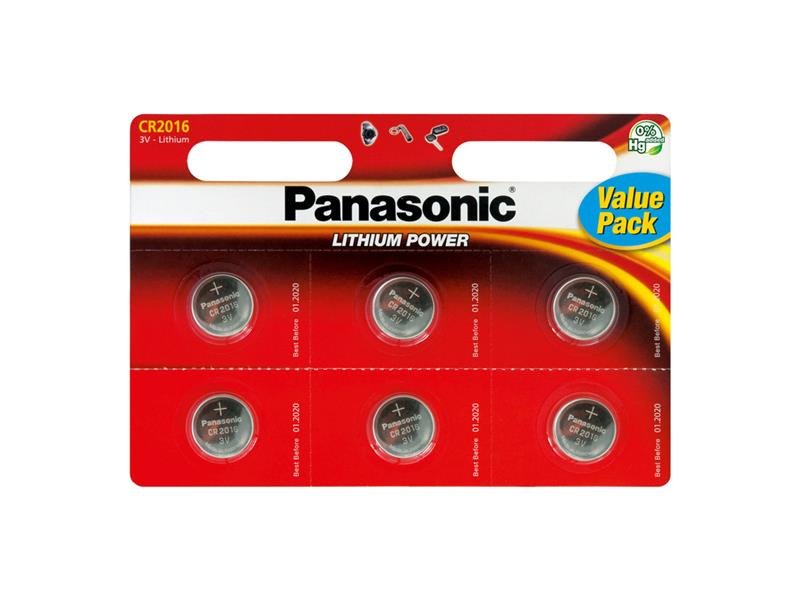 Baterie CR2016 PANASONIC lithiová 6ks / blistr