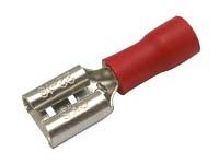TIPA Zdířka faston 6.3mm ,vodič 0.5-1.5mm červená