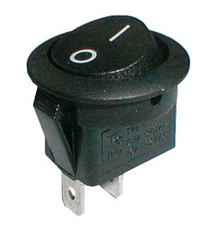 TIPA Přepínač kolébkový kul. 2pol./2pin ON-OFF 250V/6A černý