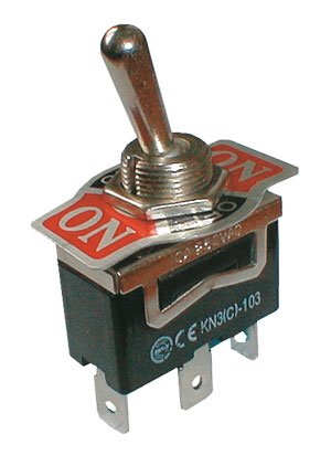 TIPA Přepínač páčkový 3pol./3pin ON-OFF-ON 250V/10A