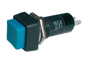TIPA Přepínač tlačítko čtv. OFF-(ON) 250V/1A modré