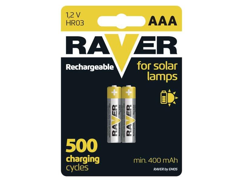 GP Baterie AAA (R03) nabíjecí 1,2V/400mAh RAVER solar 2ks