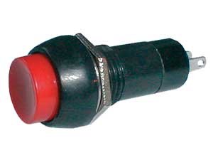 TIPA Přepínač tlačítko kul. OFF-(ON) 250V/1A červené