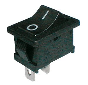 TIPA Přepínač kolébkový 2pol./2pin ON-OFF 250V/6A černý 0-I