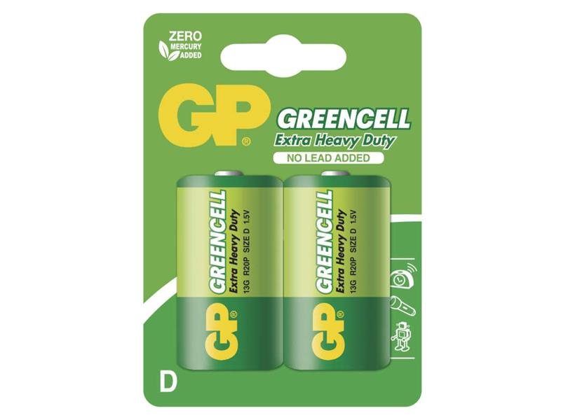 Baterie D (R20) Zn-Cl GP Greencell 2ks