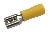TIPA Zdířka faston 6.3mm ,vodič 4.0-6.0mm žlutá