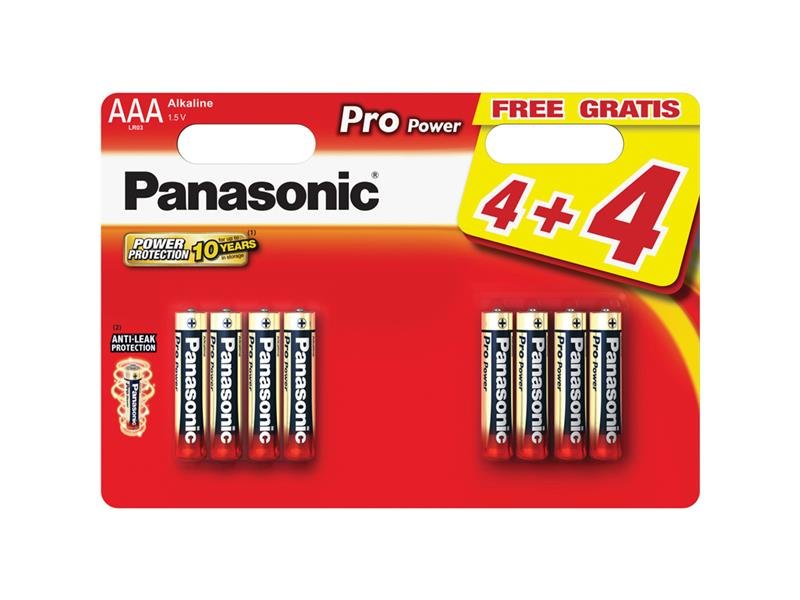 Baterie AAA (R03) alkalická PANASONIC Pro Power 8ks / blistr