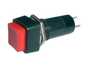 TIPA Přepínač tlačítko čtv. OFF-(ON) 250V/1A červené